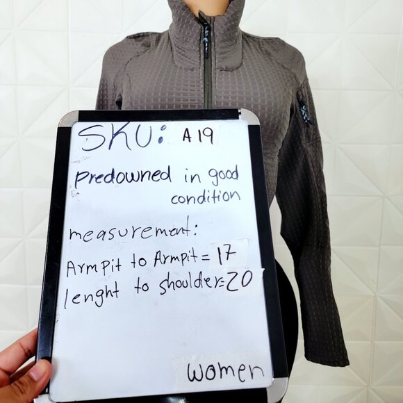 Lululemon Women's Carob Brown Water-Repellent Grid Fleece Hiking Jacket Size 4 - Picture 9 of 9